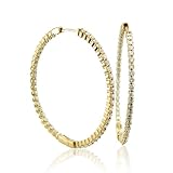 18k Yellow Gold Inside-Out Hoop Huggies Diamond Earrings (G, SI, 2.75 carat)