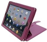 Apple iPad 3 Advanced Pro® Multi-Function Case Luxury Executive Wallet / Cover / Stand / Flip Case With Sleep Sensor - Purple (Designed for the New Apple iPad 3rd Generation 2012)