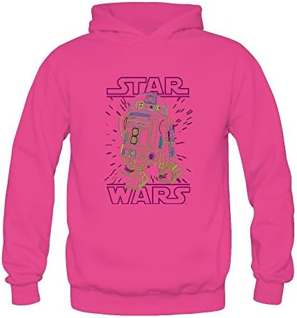 huaxian Womens 100% Cotton Star Wars R2D2 Lines Juniors Graphic Pullover Hoodie