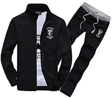 Buygold Men's Slim Fit Jogging Sweat Suits Casual Tracksuits Zip Up Jacket &amp; Pants