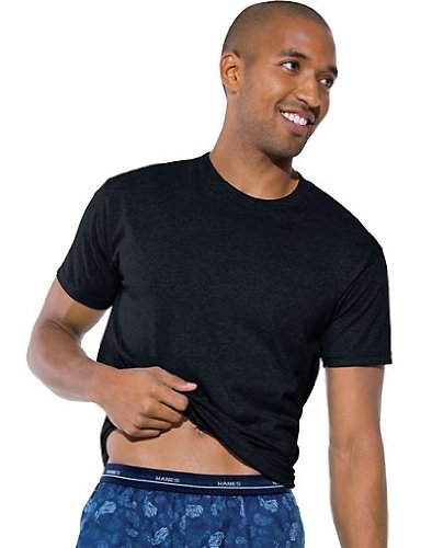Hanes Comfort Soft Dyed Crew, XXL-Black and Grey