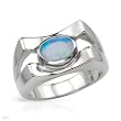 Ring With Created Opal Beautifully Designed in 925 Sterling silver. Total item weight 6.1g - Size 6.5 (Size 7.5)