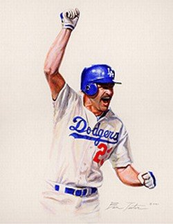 Kirk Gibson Los Angeles Dodgers Print by Ben Teeter