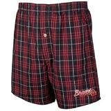 Atlanta Braves Navy Blue Plaid Event Boxer Shorts