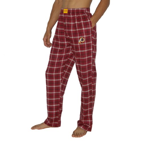 Mens NFL Washington Redskins Plaid Cotton Thermal Sleepwear / Pajama Pants - Red & White (Size: S)