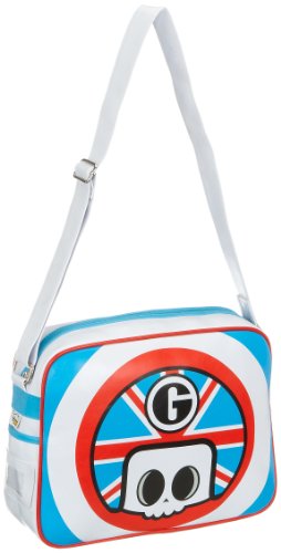 Gola SATCHEL TUB002, Unisex - Erwachsene Umhängetasche, weiss, (WHITE/BLUE/RED WE)