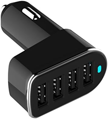 4 USB Car Charger, Juntong Powerful Travel Car Phone Charger 5V 5.2A High Output 4 Ports USB Cell Phone Car Charger With CI Power Technology for Apple iPhone, iPad, Android and Other Devices (Black)