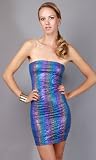 WITT Shimmery Leopard Print Mini Tube Dress Blue