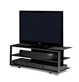 BDI Vexa 9239 Triple Wide 3 Shelf TV Stand (Black with Black Shelves)