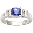 14K White Gold Tanzanite and Diamond Ring
