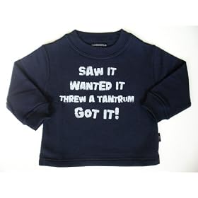 Sweat navy 6-12 months 'Saw it, wanted it, through a tantrum, got it'