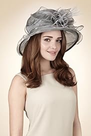 Layered Mesh Real Feather Organza Hat