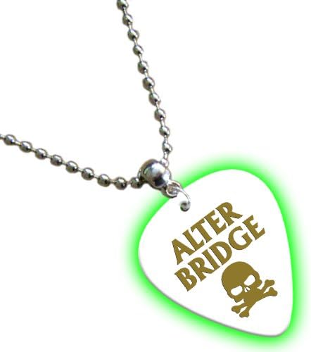 Alter Bridge Hot Foil on White Glow Pick Necklace Plectrum