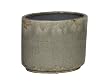 Gloss Crackle Grey Ceramic Oval Vase Planter - 7 1/4" x 4 1/2" x 6" tall
