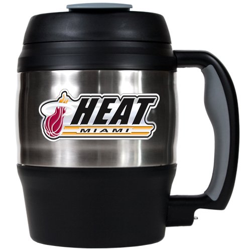 NBA Miami Heat 52-Ounce Stainless Steel Macho Travel Mug with Bottle Opener
