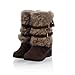 Charm Foot Fashion Faux-fur Womens Low Heel High Top Snow Boots