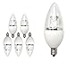 TCP 25 Equivalent LED Torpedo Candelabra Based Light Bulbs, Dimmable, Soft White (6 Pack)