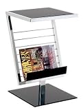 Black Glass Chrome and Steel End Table Magazine Rack Holder Shelf 41sLq89x9TL. SL160