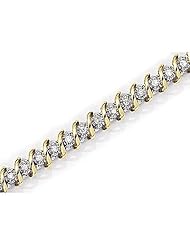14kt Yellow Gold Diamond "S" Tennis Bracelet 1 ct TW