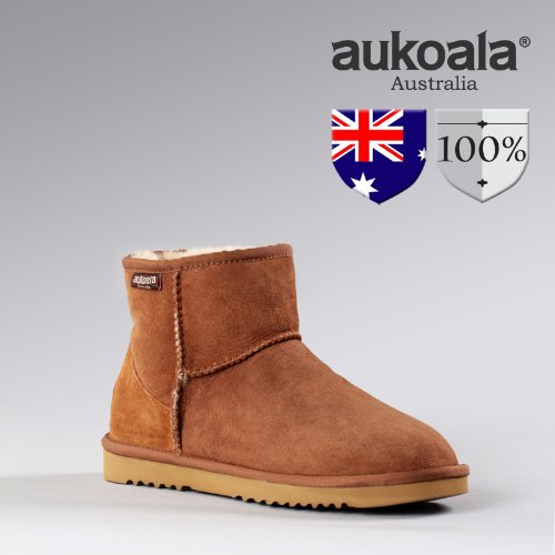 Aukoala Snow Boots Australia Sheepskin Warm Classic Mini For Womens_Chestnut_Size 8 On Sale