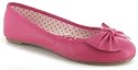 The Leather Collectn "Ellery" Ladies Leather Bow Style Ballerina Shoes - Fuchsia