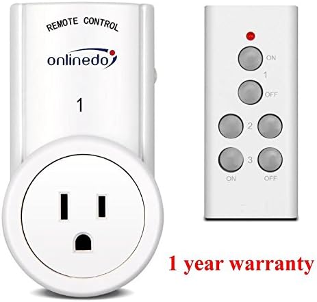 OnlineDo, Wireless Power Strip Remote Control Electrical Outlet Switch for Household Appliances, White (1 Remote + 1 Outlet Switch)