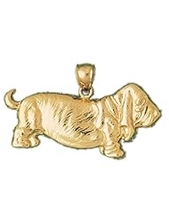 CleverEves 14K Gold Pendant Basset Hound Dog 5.5 - Gram(s)