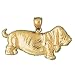 14K Gold Pendant Basset Hound Dog 5.5 - Gram(s) - Free Shipping