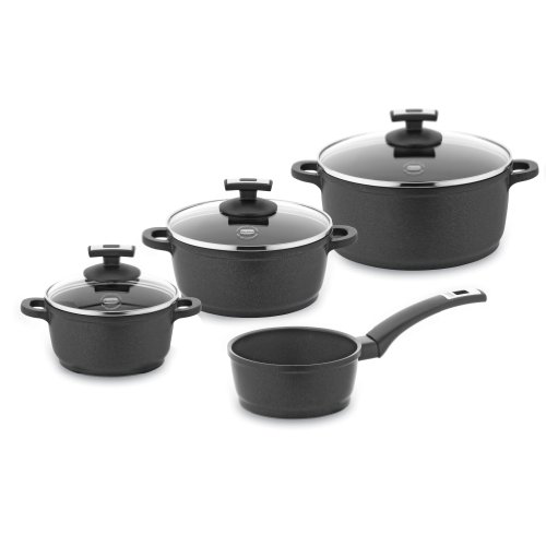 Berndes 093002 Aluguss Ecofit Set 4-teilig, Bestehend aus: Kochtopf mit Glasdeckel 16,20,2 Preisvergleich