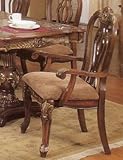 Set of 2 Dining Arm Chairs Walnut Finish