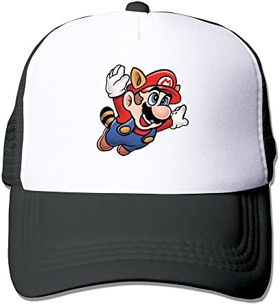 MZONE Adult Snapback Hats Super Mario Bros Flying Fishing Caps Black