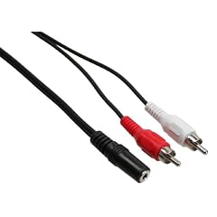 Adapter 2x Cinch Stecker > 3,5mm Klinke Buchse 0,2m Kabel