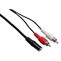 InLine Cinch/Klinke Kabel - 2x Cinch Stecker an 3,5mm Klinke Buchse - 0,2m - bulk, 89940B