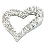 14k White Heart 0.55 Ct Diamond Pendant
