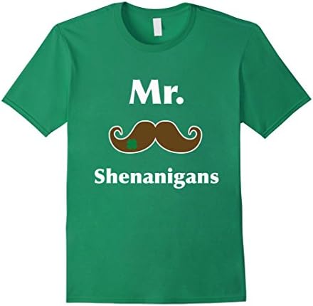 Men's St Patrick's Shenanigans Mr. Moustache T-Shirt  XL Kelly Green