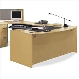 Bush Furniture Corsa Series U-Shape Wood Office Set in Light Oak