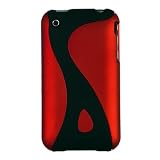 BUY : Rubberized Slider Swirl Case for Apple iPhone 3G / 3GS - Red