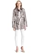 Via Spiga Womens Amanda Snakeskin Belted Rain Trench Coat