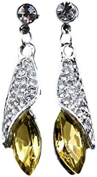 OVERMAL Water Drop Earrings Swarovski Crystal Drop Dangle Earrings (Yellow)
