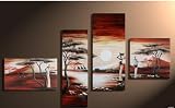  African Autumn   Modern Abstract Hand Painted Oil Painting on Canvas Stretched & Framed