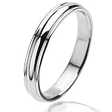 Double Grooved High Polished Stainless Steel Ring ( Sizes 5 - 13)
