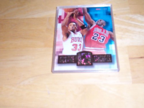 Michael Jordan 1996-97 Head to Head hoops #HH2 with Scottie Pippen Chicago Bulls basketball trading card
