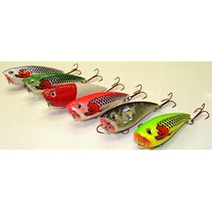 6 Topwater Poppers Crankbaits - Fishing Lures Set T6I