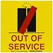 Brady 77219,  B946 Picto Label 8-1/4 X 8-1/4 Blk,Red/Yel, 8 1/4" Height x 8 1/4" Width, Black/Red on Yellow, Legend "Out Of Service (W/ Picto)"  (1 per Order)