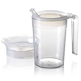 HDMS Large Clear Drinking Cup, Strong Handle, Spout and Feeder Style Lids 300ml