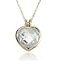 18k Yellow Gold Overlay Sterling Silver Faceted 20mm Cubic Zirconia Heart Pendant