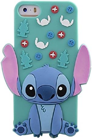 5C Case,iPhone 5C Case,iPhone 5C Stitch Gel Case,Tribe-Tiger Cartoon Big Ears Stitch&amp;Lilo Silicon Gel Rubber Case Cover Skin for Apple iPhone 5C(Big Ears)