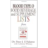 Blood Type O Food, Beverage and Supplemental Listsby Dr. Peter J. D'Adamo