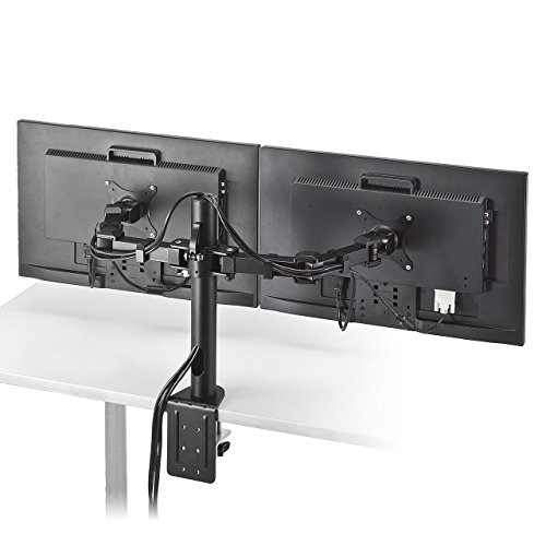 サンワダイレクト モニターアーム デュアルモニター 対応 2画面 3関節 クランプ固定 100-LA030