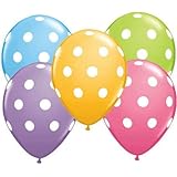 12 Polka Dot Balloons Bright Festive Colors (Assorted Colors)